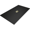 Mexen Hugo cadă rectangulară SMC 180 x 100 cm, negru, capacitație aurie - 42701018-G