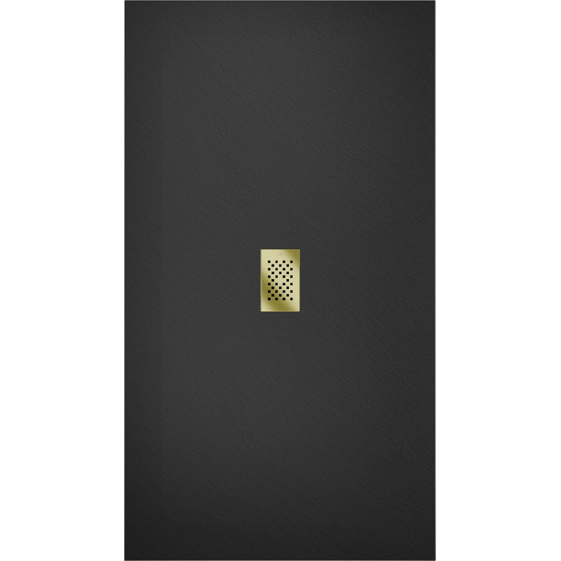 Mexen Hugo téglalap alakú zuhanytálca SMC 180 x 100 cm, fekete, arany takaróelem - 42701018-G