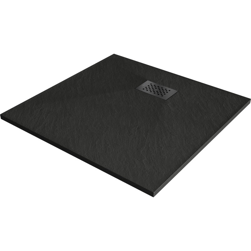 Mexen Hugo SMC 80 x 80 cm-es négyzet alakú zuhanytálca, fekete, fekete takaró - 42708080-B
