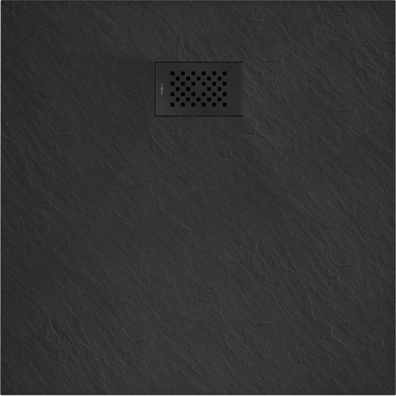 Mexen Hugo SMC 80 x 80 cm-es négyzet alakú zuhanytálca, fekete, fekete takaró - 42708080-B