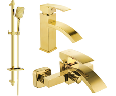 Mexen Libra DQ62 fürdőkád készlet, arany - 745103DQ62-50