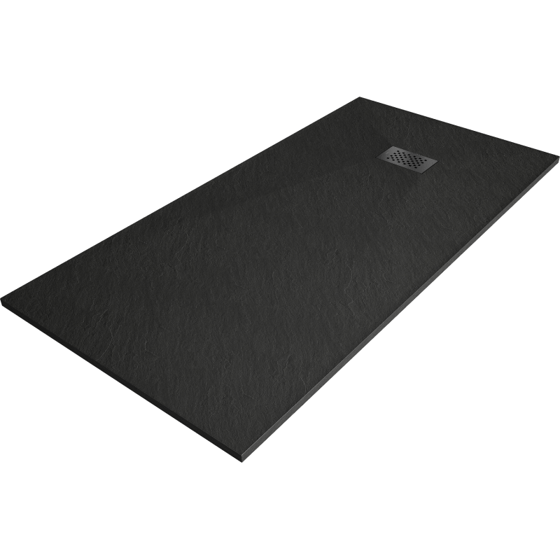 Mexen Hugo SMC téglalap alakú zuhanytálca 170 x 80 cm, fekete, fekete takaró - 42708017-B