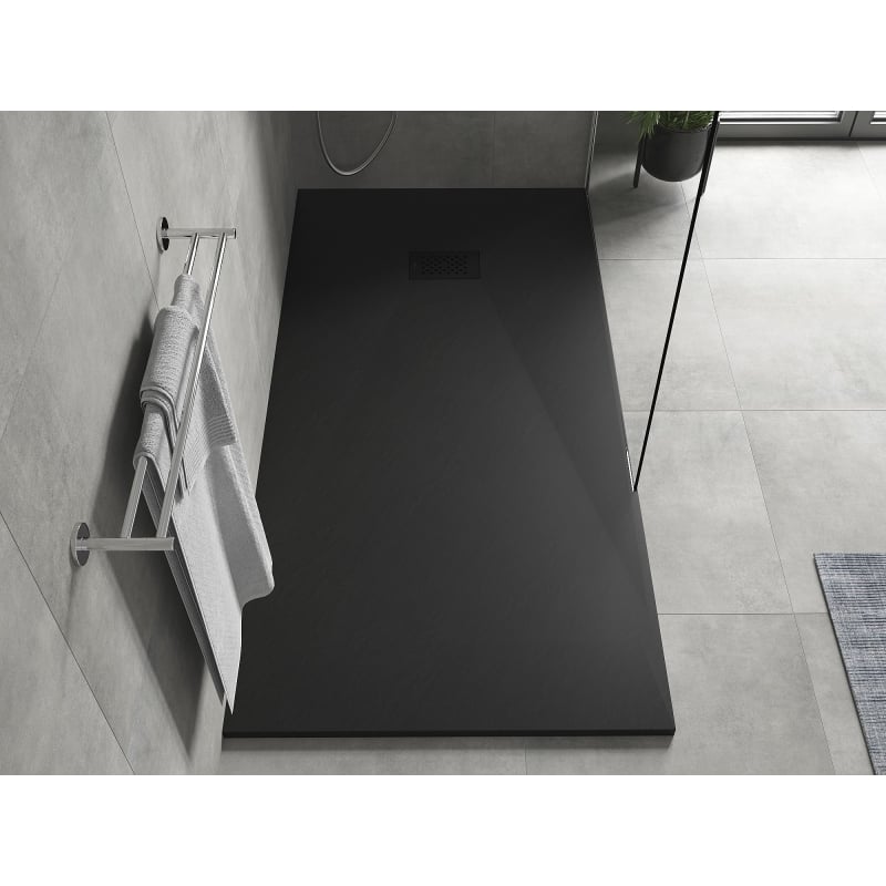 Mexen Hugo SMC téglalap alakú zuhanytálca 180 x 80 cm, fekete, fekete fedlap - 42708018-B