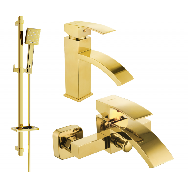 Mexen Libra DQ45 set pentru baie, auriu - 745103DQ45-50