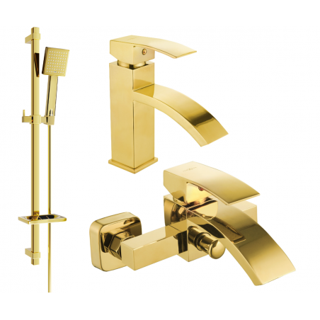 Mexen Libra DQ45 set pentru baie, auriu - 745103DQ45-50
