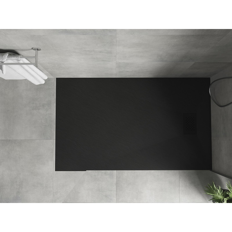 Mexen Hugo SMC 150 x 90 cm téglalap alakú zuhanytálca, fekete, fekete takarólemez - 42709015-B