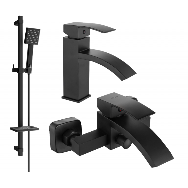 Mexen Libra Set de baie DQ45, negru - 745103DQ45-70