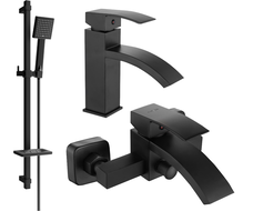 Mexen Libra DQ45 set cadă, negru - 745103DQ45-70