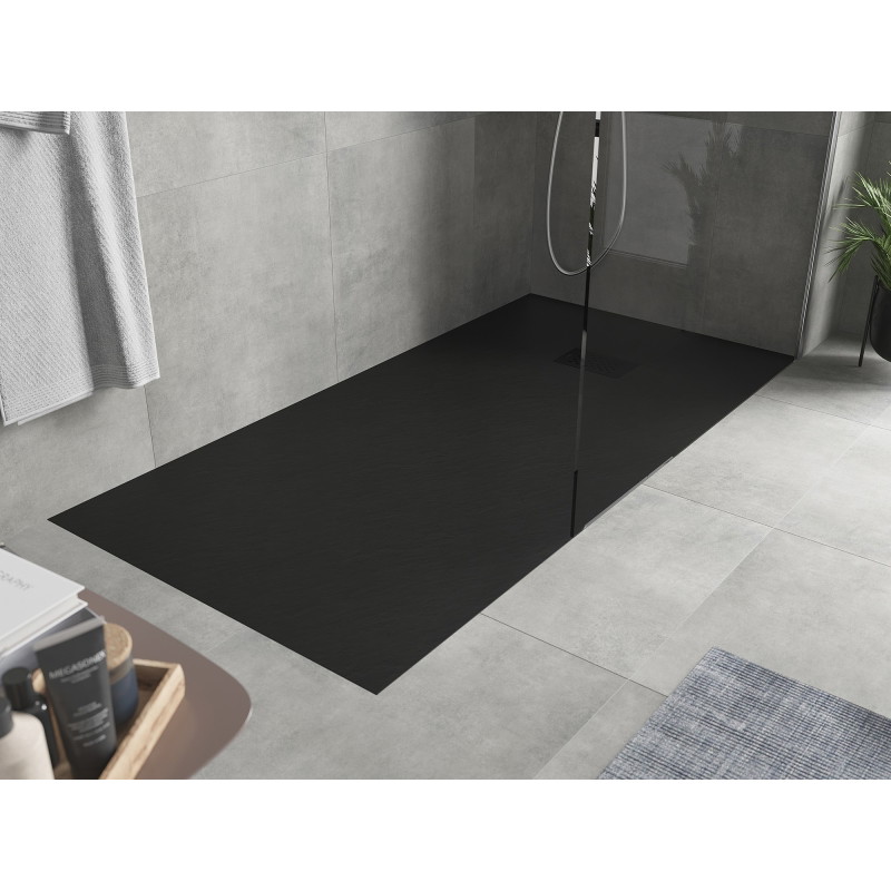 Mexen Hugo brodzik dreptunghiular SMC 180 x 90 cm, negru, mascare neagră - 42709018-B
