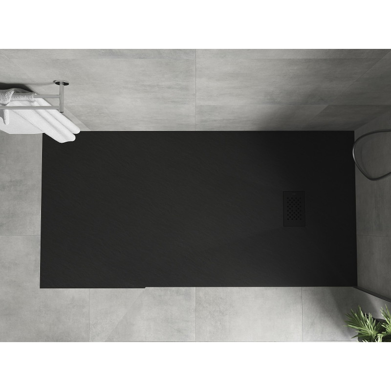 Mexen Hugo SMC téglalap alakú zuhanytálca 170 x 90 cm, fekete, fekete fedél - 42709017-B