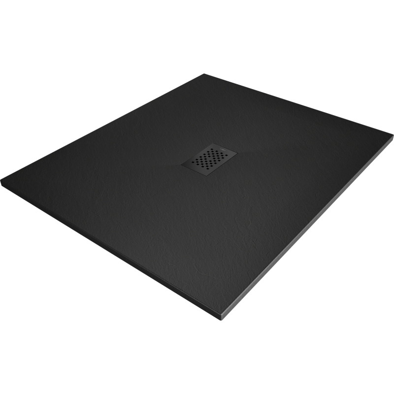 Mexen Hugo téglalap alakú SMC zuhanytálca 110 x 100 cm, fekete, fekete takarólemez - 42701011-B