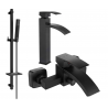Mexen Libra Set de baie DQ77, negru - 745113DQ77-70