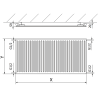 Radiator plat cu igiena Mexen CH10 600 x 1800 mm, conectare laterală, 1124 W, negru - W410H-060-180-70