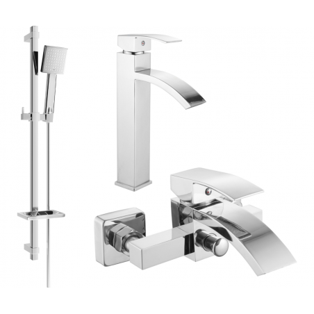 Mexen Libra DQ45 kád csaptelep készlet, króm - 745113DQ45-00