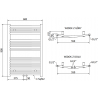 Mexen Ares elektromos radiátor 900 x 600 mm, 300 W, arany - W102-0900-600-2300-50
