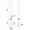 Mexen Ares elektromos radiátor 1200 x 400 mm, 300 W, arany - W102-1200-400-2300-50