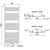 Mexen Ares elektromos fűtőtest 1500 x 600 mm, 600 W, arany - W102-1500-600-2600-50