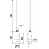 Mexen Ares elektromos fűtőtest 1500 x 600 mm, 600 W, arany - W102-1500-600-2600-50