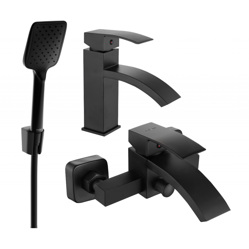 Mexen Libra R62 fürdőkád csaptelep szett, fekete - 745103R62-70