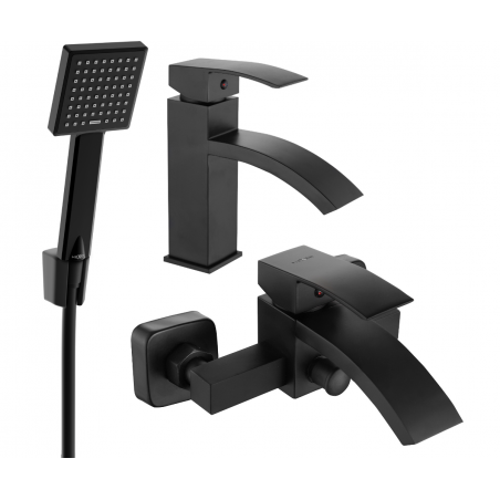 Mexen Libra R45 set de baie, negru - 745103R45-70