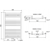 Mexen Ares elektromos radiátor 900 x 600 mm, 400 W, fehér - W102-0900-600-6400-20