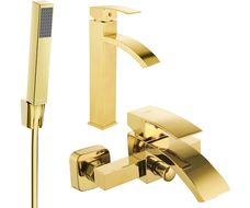 Mexen Libra R77 fürdőkád készlet, arany - 745113R77-50