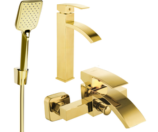 Mexen Libra R62 fürdőkád készlet, arany - 745113R62-50
