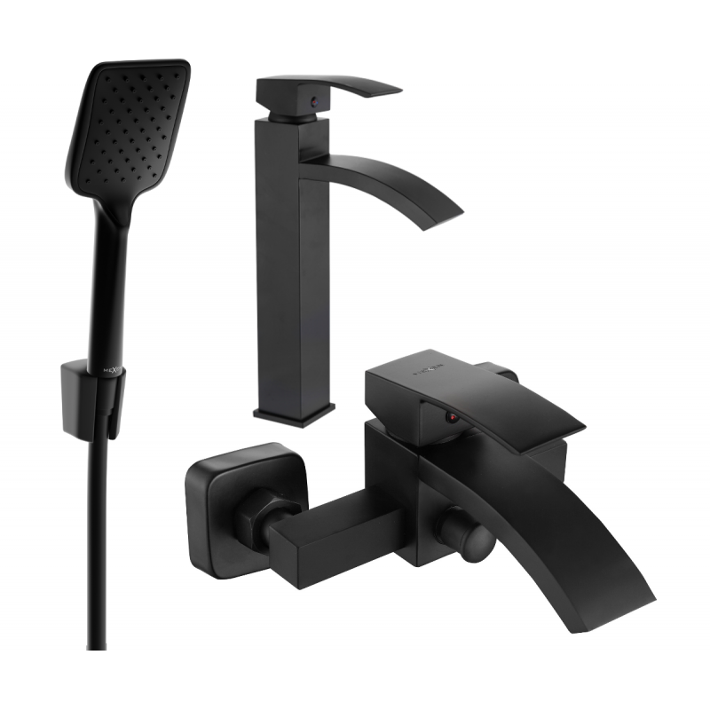Mexen Libra R62 set pentru cadă, negru - 745113R62-70