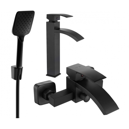 Mexen Libra R62 set pentru cadă, negru - 745113R62-70
