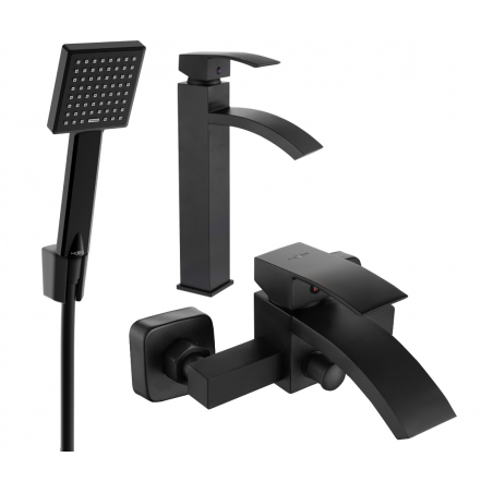 Set de cadă Mexen Libra R45, negru - 745113R45-70