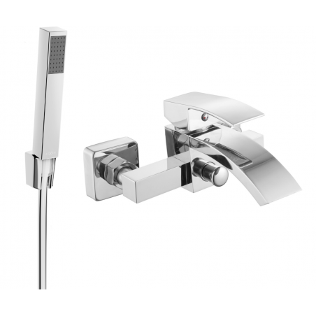 Mexen Libra R77 baterie cadă cu set pentru duș, Crom - 74513R77-00