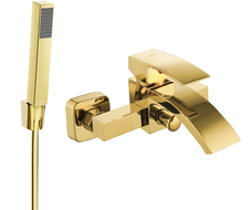 Mexen Libra R77 fürdőkád csaptelep zuhanyszettel, arany - 74513R77-50