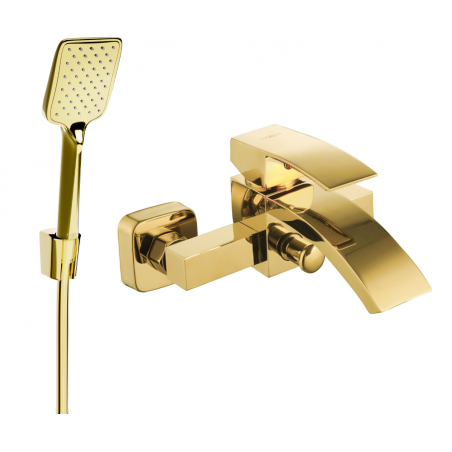 Mexen Libra R62 baterie de cadă cu set de duș, aurie - 74513R62-50