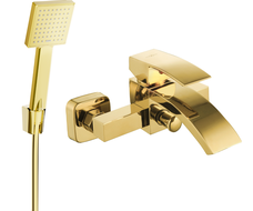 Mexen Libra R45 kádtöltő csaptelep zuhanyszettel, arany - 74513R45-50