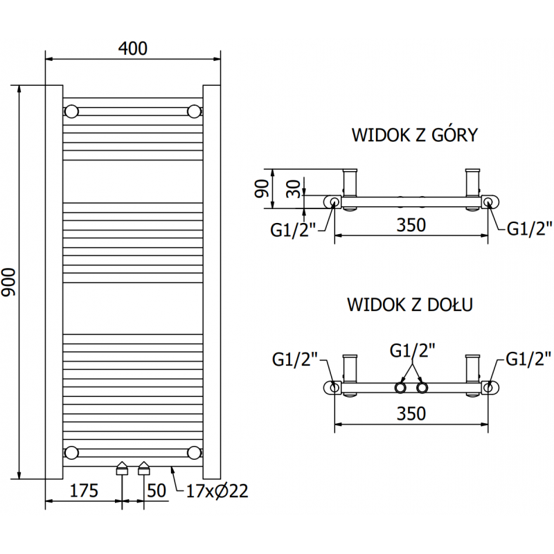 Mexen Mars elektromos radiátor 900 x 400 mm, 300 W, króm - W110-0900-400-2300-01