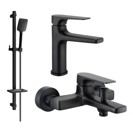 Mexen Lynx DQ62 fürdőkád készlet, fekete - 745903DQ62-70