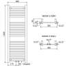 Radiator electric Mexen Mars 1200 x 400 mm, 300 W, crom - W110-1200-400-2300-01