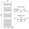 Grătar electric Mexen Mars 1500 x 500 mm, 600 W, alb - W110-1500-500-2600-20