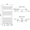 Mexen Mars elektromos fűtőtest 900 x 500 mm, 400 W, fehér - W110-0900-500-6400-20