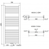 Radiator electric Mexen Mars 1200 x 500 mm, 500 W, alb - W110-1200-500-6500-20