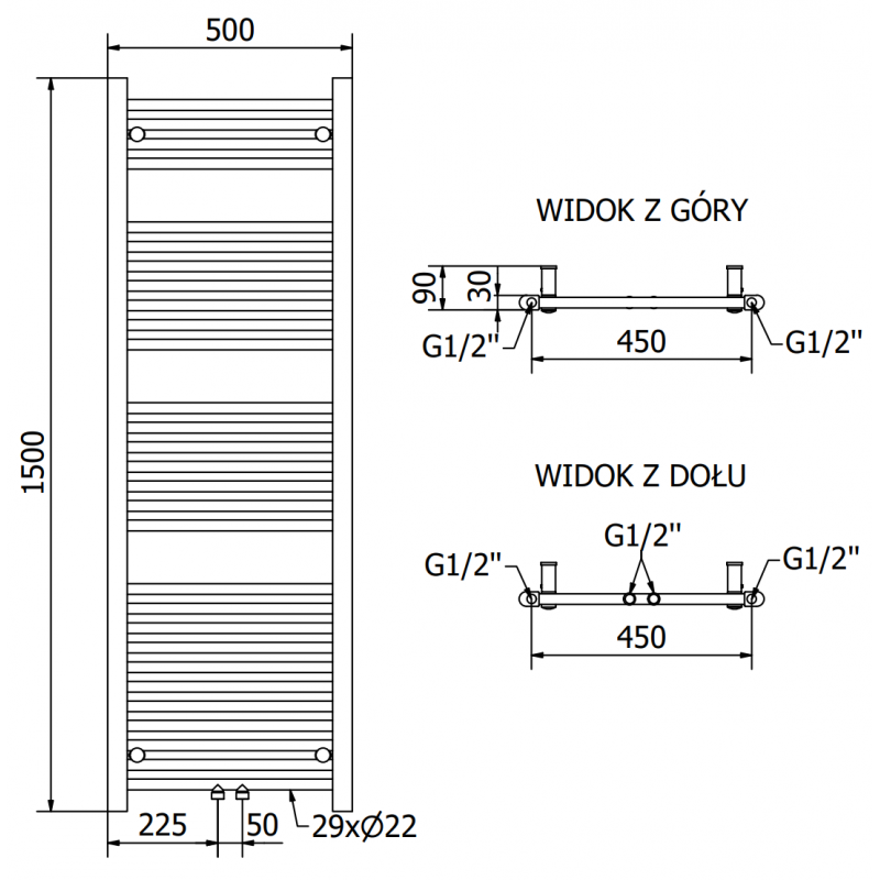 Mexen Mars radiator electric 1500 x 500 mm, 600 W, alb - W110-1500-500-6600-20