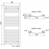 Mexen Helios radiator electric 1200 x 500 mm, 600 W, alb - W103-1200-500-2600-20