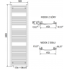 Griješnik electric Mexen Helios 1800 x 500 mm, 900 W, crni - W103-1800-500-2900-70