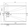 Mexen Hugo téglalap alakú zuhanytál SMC 110 x 90 cm, fekete, inox takaró - 42709011-X