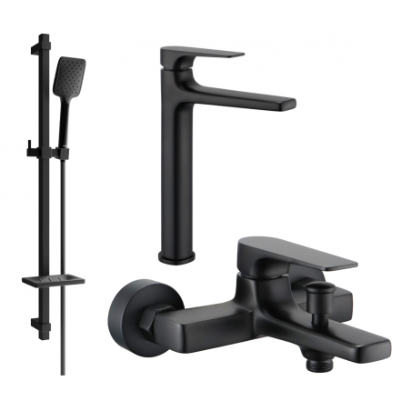 Mexen Lynx DQ62 fürdőkád szett, fekete - 745913DQ62-70