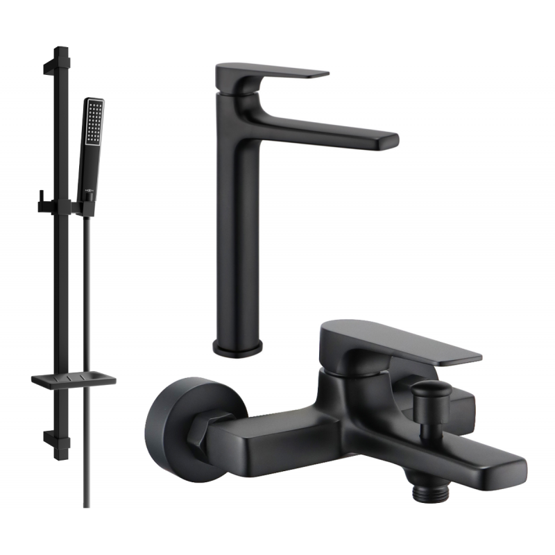 Mexen Lynx DQ72 set pentru cadă, negru - 745913DQ72-70