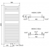 Radiator electric Mexen Pluton 1200 x 500 mm, 600 W, alb - W106-1200-500-2600-20