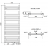 Mexen Sol elektromos fűtőtest 1200 x 500 mm, 600 W, fehér - W125-1200-500-2600-20