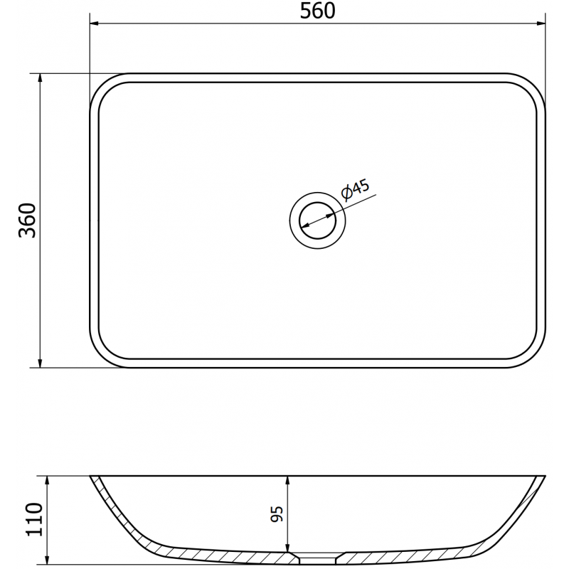 Mexen Megan üveg pult feletti mosdókagyló 56 x 36 cm, arany - 24135650