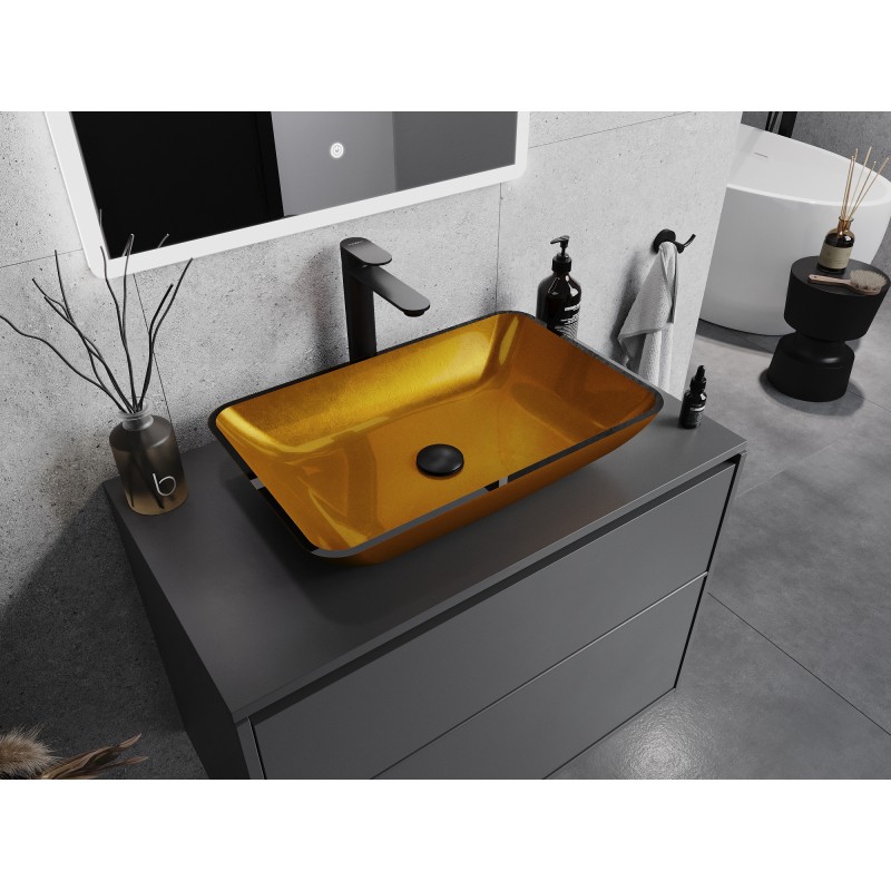 Mexen Megan 56 x 36 cm-es arany színű üvegasztali mosdókagyló - 24135650